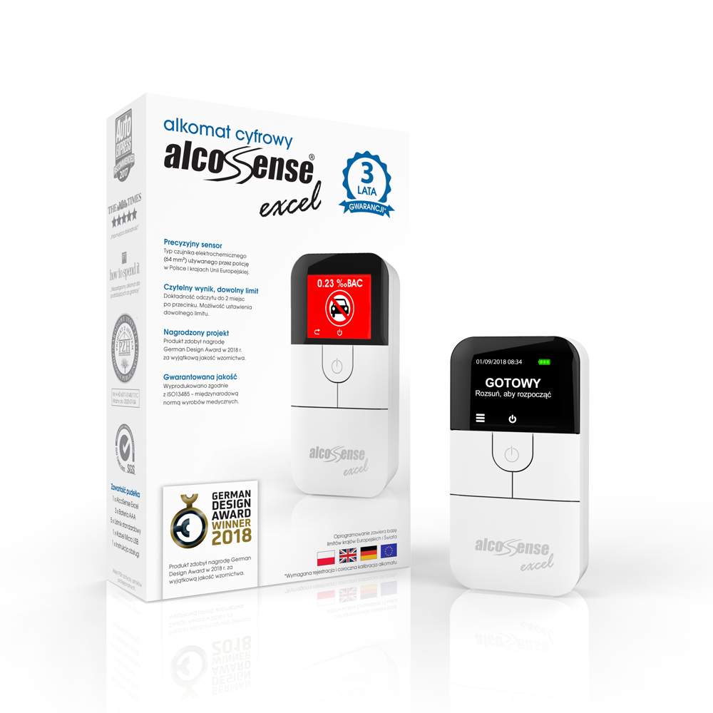 alcosense excel standing with box pl small